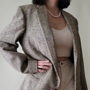 Vintage Oversized Tweed Blazer